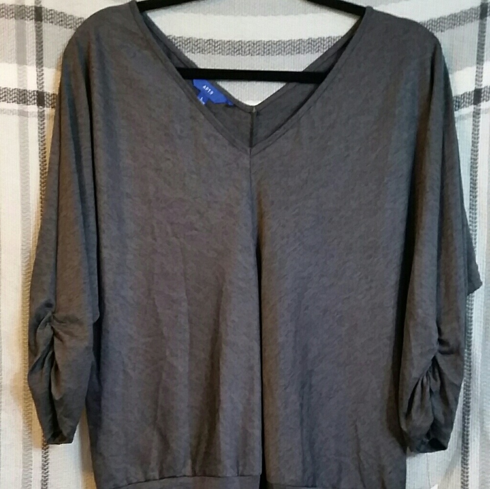 Apt. 9 charcoal gray top